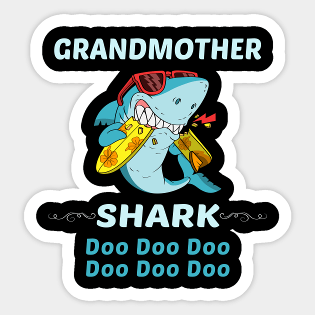 Family Shark 1 GRANDMOTHER Sticker by blakelan128